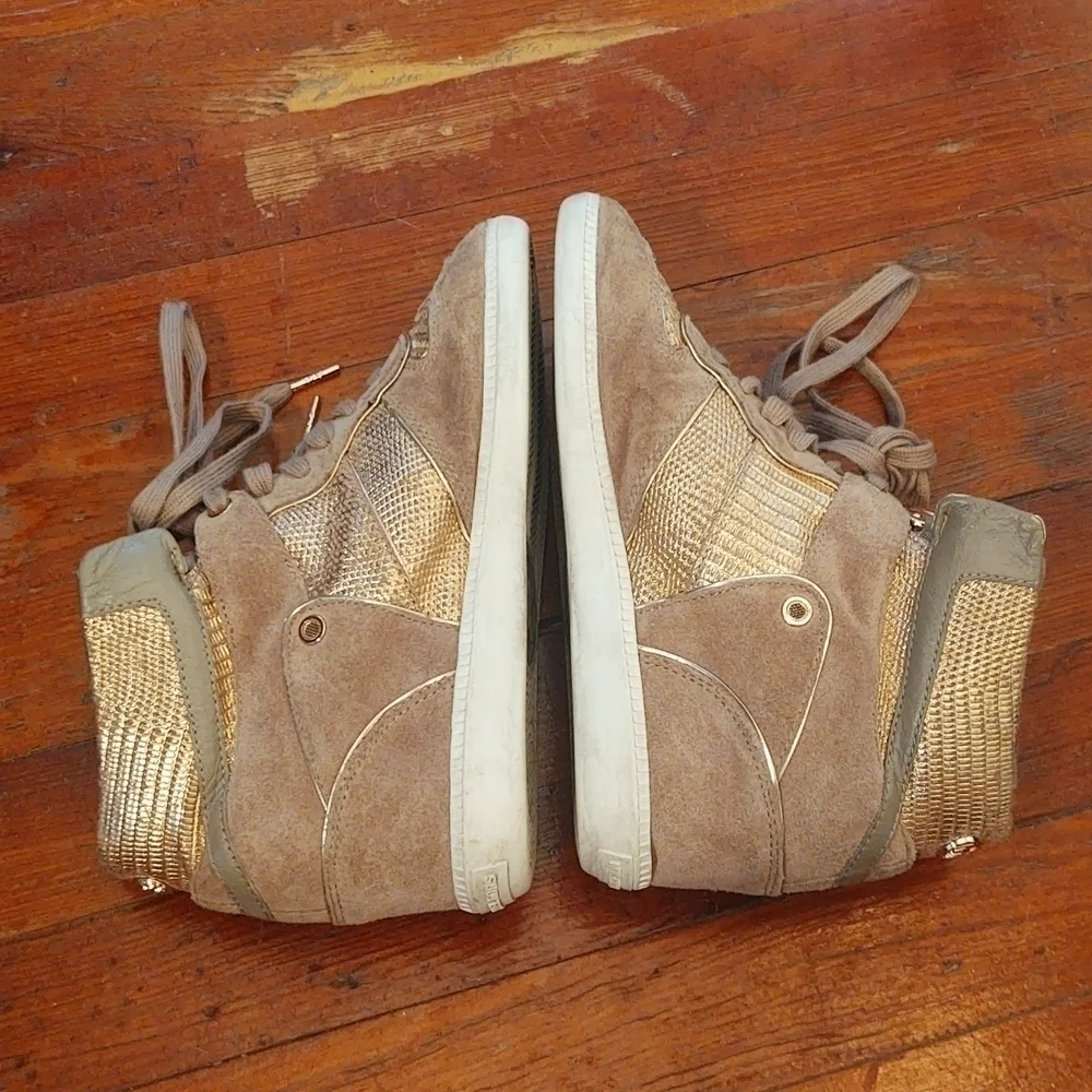 Michael Kors Nikko Wedge High Top Suede Sneakers Sz 8.5 - Picture 7 of 9